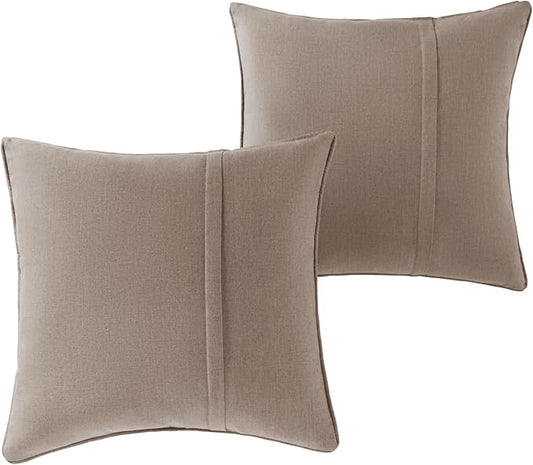 Greendale Home Fashions Sunbrella 20" Square Outdoor Throw Pillow with Removable Cover (Set of 2), Cast Ash 2 Count