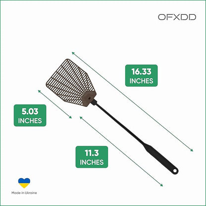 Fly Swatter Manual 3 Pack - Rubber Fly Swatters Multi Pack 16.33" - Fly Swatters Hand for Indoors & Outdoors, Heavy Duty