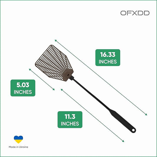 Fly Swatter Manual 3 Pack - Rubber Fly Swatters Multi Pack 16.33" - Fly Swatters Hand for Indoors & Outdoors, Heavy Duty