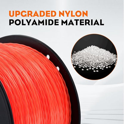 Hipa 095 Inch Trimmer Line,2.4mm/ 0.095" Weed Wacker Eater String, Commercial Grade Round Nylon String Trimmer Line Replacement for String Trimmer Weed Trimmer 3LB, Orange