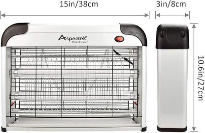 Aspectek 20W Electric Indoor Bug Zapper, Mosquito, Moth, Wasp, Insect Killer, Fly Zapper, Bug Lamp Light for Home, Restaurant, Office Use with Protection Mesh Film. Efficient & Effective