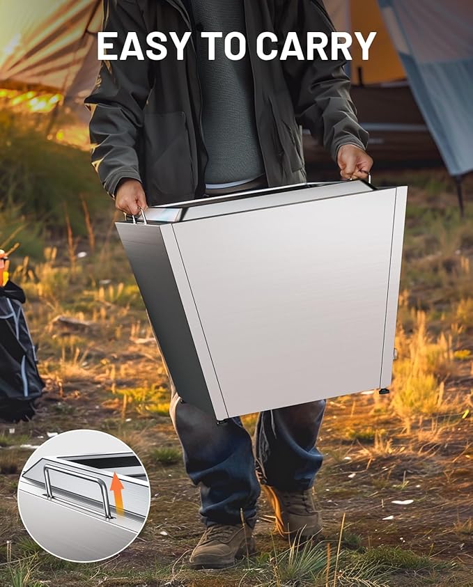 LEGACY HEATING Smokeless Fire Pit, Portable Outdoor Firepits 25 inch, Carry Handle for Backyard Patio Camping Bonfire, Stainless Steel, Ideal for 6-12 People, 46.74 lbs, Silver, Cyberpit One Pro