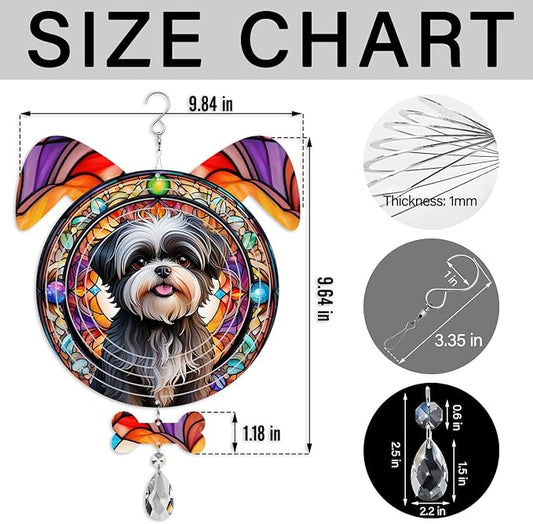 Affenpinscher Dog Ears Wind Spinner, Affenpinscher Wind Spinner Hanging for Yard and Garden