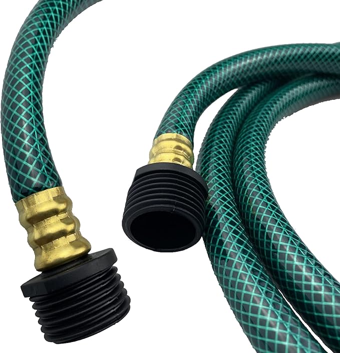 PVC Garden Hose 1/2 Inch, Flexible Water Hose with Male and Female Fittings, No Leaking, Heavy Duty, for Household, Outdoors, Lawns, Patio (15 FT, Green, Plastic Fittings)