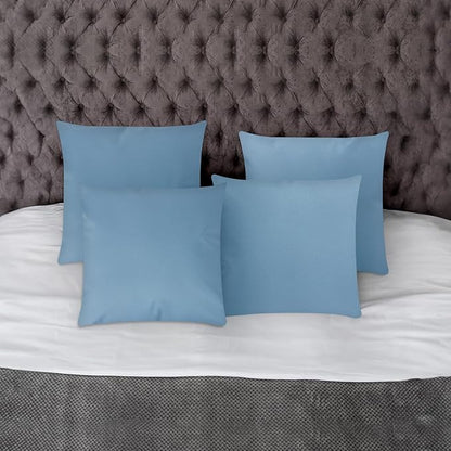 Covers & All Premium Square Throw Pillow Inserts with Covers Set of 4, 20 x 20 Inches Sky Blue, Decorative Cushions for Couch Sofa Home Decor Office Travel UV Resistant Waterproof Soft Cushions