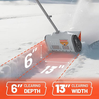 Litheli Electric Snow Shovel Cordless 2x20V, Brushless Lightweight Battery Powered Snow Blower with 4.0Ah Battery, Easy Snow Removal Tool for Driveways, Sidewalks, Patios and Decks