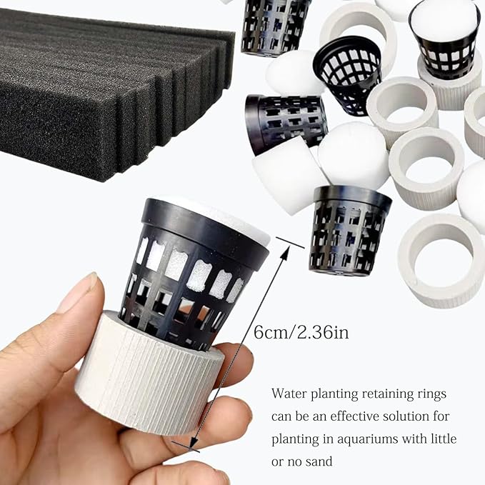 40 Pcs Aquatic Plants Fixed Rings Set, Anti-Floating Ceramic Aquarium-Plant Rings Plant Weights Pot, AquaticPlant Fixed Holder Aquarium-Landscape Decoration Fish Tank Accessories
