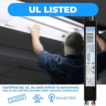 OHLECTRIC Replacement for ICN4P32-SC 2&3 Lamp - T8 Fluorescent Ballast, Electronic Ballast Replacement 120-277 Volt, Instant Start - Standard and Energy Efficient Ballasts - UL Approved
