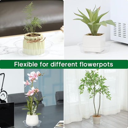 JERIA 40 Pack Clear Plant Saucers（6 Inch、8Inch、10 Inch、12 Inch）,Plastic Flower Pot Trays,Round Durable Plant Drip Trays for Indoor and Outdoor