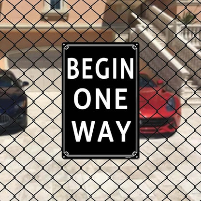 12x16" Begin One Way Parking Lot Sign - High-Intensity Grade Aluminum, Weatherproof & Fade-Resistant, Ideal for Outdoor & Indoor Use - Curbside Sign
