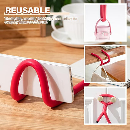 20 Pcs 17 Inch EVA Foam Twist Rubber Ties Reusable Bendable Cable Tie Straps Flexible Heavy Duty Twisty Ties for Organizing Cords Bundling (Red)
