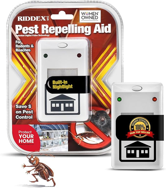 RIDDEX Plus Insect Repellent | Plug in, Mouse Deterrent - Pest Control for Defense Against Rats, Mice, Roaches, Bugs and Insects | Control Pests with No Toxins | White
