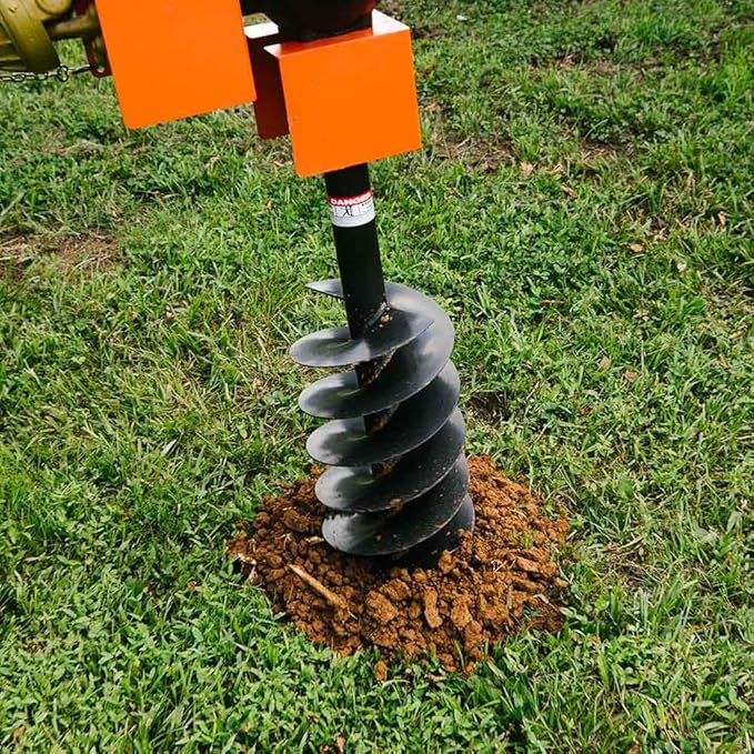 Titan Attachments 60 HP 3 Point Post Hole Digger with 9" Auger Attachment, Fits Cat 1 Tractors for Fence Post Holes, Deck Installation