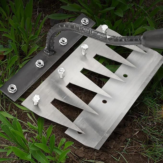 2025 New Gardening Hand Weeder Tool，Gardenia Iron Weeding Rake ，Manual Weeder Tool with Detachable Blades，Tool for Effortless Weed Removal， Flower Beds & Vegetable Patches (No Wooden Handle)