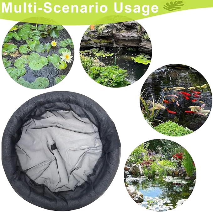 Floating Flora Fish Barrier 25.6" Round Floating Island Plant Protector, Pond Protectors Floating Net, Black Floating Pond Planter for Your Home Pond Protects and Garden Water Features Pond Decor