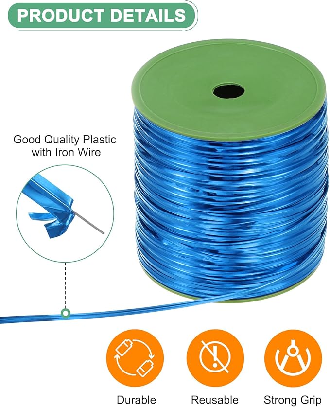 Metal Twist Ties, 500 Yards Metallic Twists Tie Bread Twisty-Ties for Party Decoration/Garden Plant/Gift Wrapping Bag/Cake/Pops Candy/Bakery Bags [Blue]