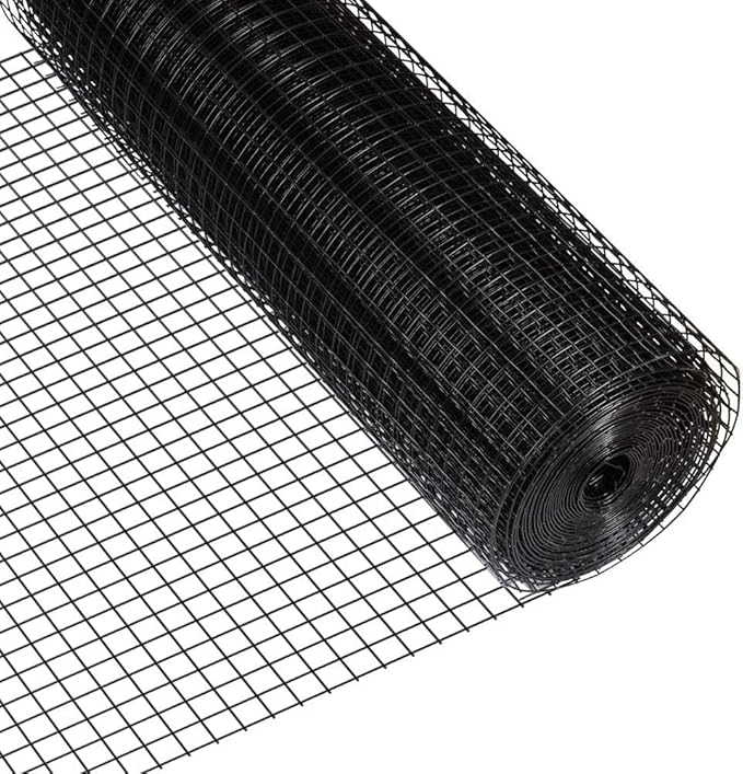 Fencer Wire 16 Gauge Black Vinyl Coated Welded Wire Mesh Size 0.5 inch by 1 inch (4 ft. x 50 ft.)