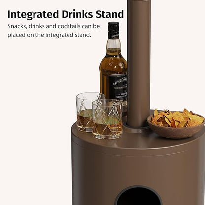 EAST OAK 55,000 BTU Propane Patio Heater with Round Table & Stainless Steel Burner, Outdoor Heater with Wheels, Ideal For Large Patios, Gardens, Outdoor Events, and Commercial Use, Bronze