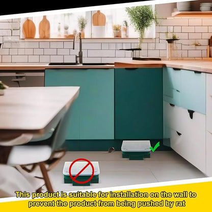 Qualirey 4 Pcs Rat Bait Station 8.86 x 7.28 x 3.62 in Rat Traps with Openable Lid, Blocks Boxes with Keys for Big Mouse, Keeps Children and Pets Safe Indoor & Outdoor, Bait Not Included (Clear,Green)