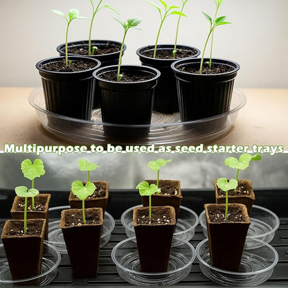 20 Packs 6 Inches Small Clear Plant Saucers for Indoor Outdoor Use Heavy Duty Plastic Plant Trays for Planter Bulk Flower Pot Drip Trays to Catch Water, 4 to 20 Inch