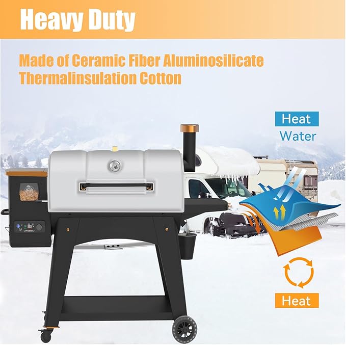 Grill Insulation Blanket for Pit Boss Austin XL, 1000/1100 Series & 67343, 1000 Traditions, 1000SC Grills, Maintains Steady High Heat, Waterproof Pellet Grill Blanket for Winter Outdoor Grilling