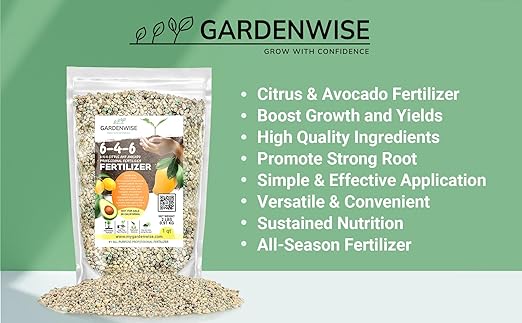 6-4-6 Avocado and Citrus Tree Professional Fertilizer Plant Food for Outdoor/Indoor Gardening; Quick-Release Nitrogen Fertilizer; Orange, Lime, Avocado and Lemon Tree Fertilizer (20 QUARTS)