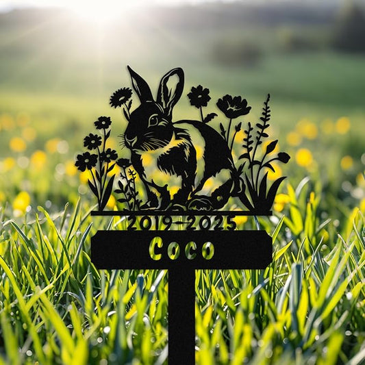 Custom Rabbit Grave Marker,Personalized Bunny Memorial Garden Stake,Pet Memorial Gift,Remembrance Stake,Loss of Bunny,Sympathy Sign Rabbit 10inch