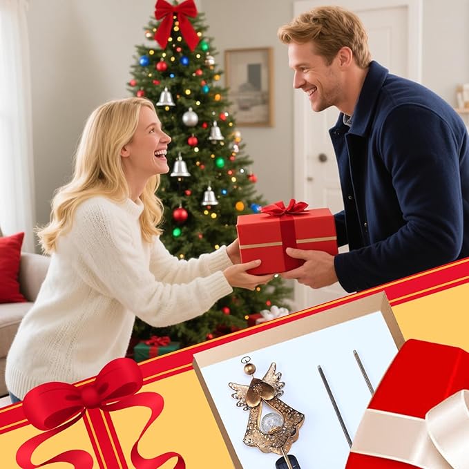 Starryfill Angel Stake Solar Lights with Crackle Glass Globe Waterproof Warm White LED, 40.5 inches Height Metal Bronze Stake Garden Patio Art Decor, Memorial Gift for Mom Women or Friends