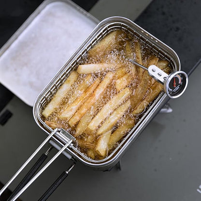 Outdoor Camping Fryers Stainless Steel Fry Basket Commercial Fryers Basket for Picnics and Cooking