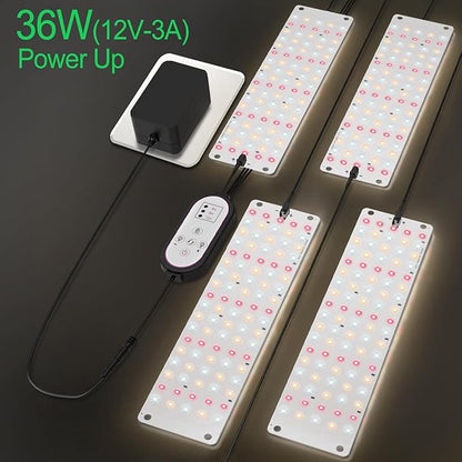 TONYFUL LED Grow Lights, 360 LEDs Plant Lights for Indoor Growing, 36W Premium Full Spectrum Grow Light with 4/8/12H Timer, 10 Dimmable Levels - Ideal for Indoor Growing (8Pcs)