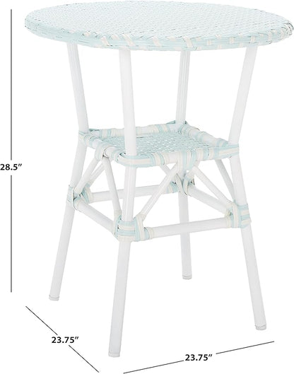 SAFAVIEH Outdoor Collection California Baby Blue/White Bistro Table (Fully Assembled)