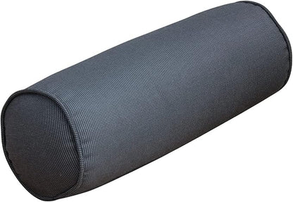 Indoor/Outdoor Bolster Pillows, 16x6 inches Solid Round Lumbar Cylinder Throw Pillows for Outdoor Furnitures, Set of 2, (Black)