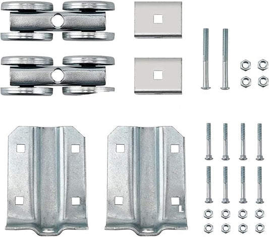 HOME MASTER HARDWARE Box Rail Hanger Kit 2 Set,Exterior Barn Door Hardware Kit,Each Rated Safe Working Load 225 lbs,Zinc Plated
