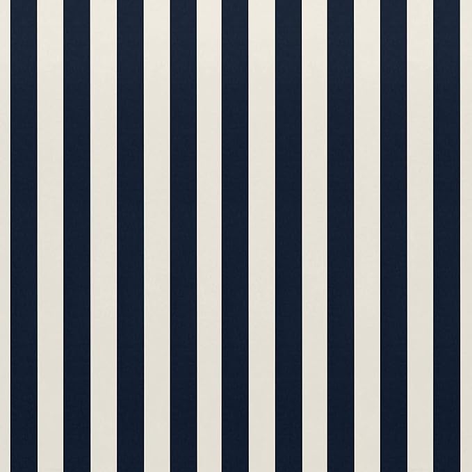 RSH DECOR: Deep Seating Cushion with Pillow Back | 25” x 25” Seat | Water and Fade-Resistant Spun Fabric | Outdoor Chair Cushion Set for Patio Furniture | Navy Blue & White Stripe
