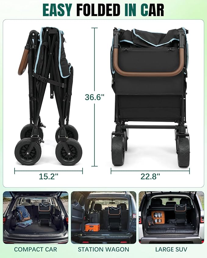 Snagle Paw Extra Large Dog Stroller,Wagon Cart for Medium Large Dogs up to 200lbs | All Terrain Foldable Pet Stroller with Ramp & Tailgate (Extra Space), Adjustable Handle & One-Step Brake