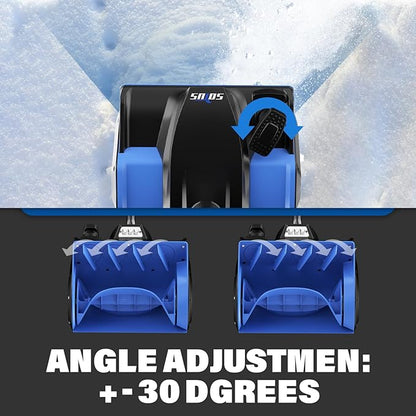 SOYUS Cordless Snow Shovel, 20V Electric Snow Blower, 12-Inch Clearing Width & 20-Ft Snow Throw, with LED Spotlight and Adjustable Front Handle (4.0Ah Battery, Quick Charger and Dust Cover Included)