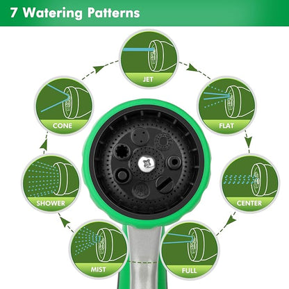 RESTMO Garden Hose Nozzle, Heavy Duty Metal Water Hose Nozzle with 7 Adjustable Spray Patterns, High Pressure Hand Sprayer with Flow Control for Watering Plants & Lawns, Washing Cars & Pets