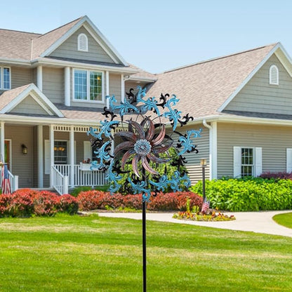Wind Spinner Outdoor,Large Kinetic Wind Sculptures& Spinner 360 Degrees Wind Spinner Metal Windmill Spinner 58.7 Inch for Patio,Lawn & Garden