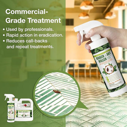 EcoVenger by EcoRaider Roach & Ant Killer 64 oz, Kills on Contact, Kills Ants & Other Indoor & Outdoor Crawling Insects, Natural & Non-Toxic, Pleasant Botanical Scent, Safe for Children & Pets