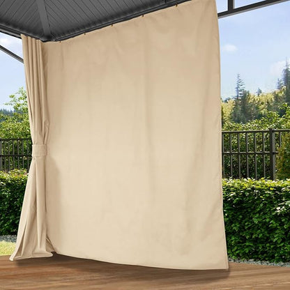 TOOLPORT Hardtop Gazebo 13x13 ft with Steel Roof - 4 Side Panels in Champagne - Approx. 3.54x3.54 in Aluminium Poles