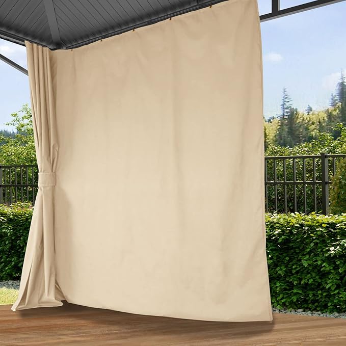 TOOLPORT Hardtop Gazebo 10x13 ft with Steel Roof - 4 Side Panels in Champagne - Approx. 3.54x3.54 in Aluminium Poles