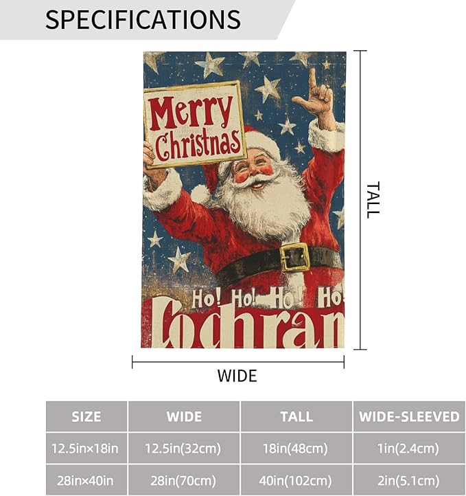 Merry Christmas Garden Flag Vertical Double Sided Outdoor Yard Flags 12.5x18 Inch Burlap Banners Vertical Double Sided for Outdoor Decor Lawn