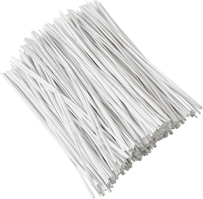 300 pcs 5 inches White Plastic Twist Ties, Cable Ties, for Bags, Gardening Tools