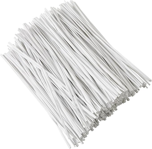 300 pcs 5 inches White Plastic Twist Ties, Cable Ties, for Bags, Gardening Tools