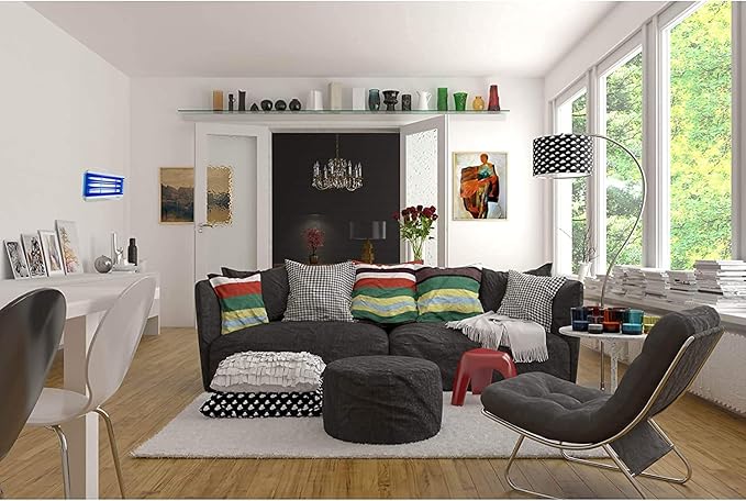 Awoco LED 15W 100V-240V Wall Mount Sticky Fly Trap Lamp XL 78” Extra Long Power Cord with 3 LED UV Bulb for Capturing Flies, Mosquitoes, Moths and Flying Insects (Fly Trap XL)