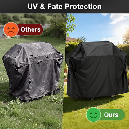 LBTING Grill Cover, 44-inch Heavy Duty 300D Oxford Waterproof Windproof UV Resistant BBQ Gas Grill Cover for Outdoor Barbecue Fit Most Brands Weber, Brinkmann, Char Broil, Holland