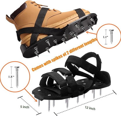 Gunite Spiked Shoes for Epoxy Floor,2 in 1 Fully Assembled，2 Lengths of Spikes with 1.8"" and 1.2"" Short Spikes，Perfect for Epoxy Garage Floors,Overlays, Lawn Aeration，Aerator Shoes