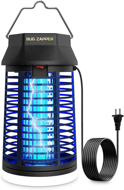 Endbug Bug Zapper with LED Light, Waterproof Bug Zapper Outdoor Indoor, Mosquito Zapper Outdoor Electric Fly Zapper, Mosquito Killer Fly Trap for Outside Patio Garden Backyard Home, Plug in, Black