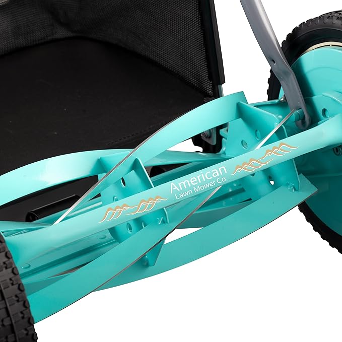 American Lawn Mower Company 1304-14GC 14-Inch 5-Blade Push Reel Lawn Mower with Grass Catcher, Mint