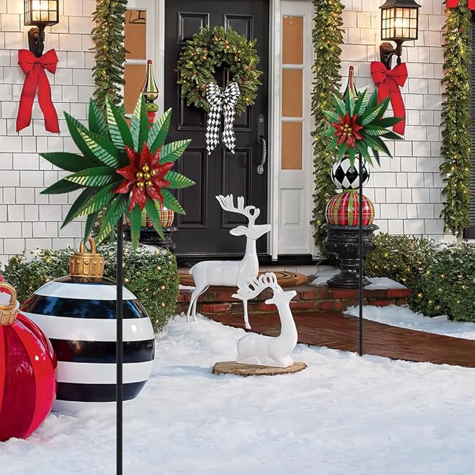 Wind Spinners Outdoor,Kinetic Wind Sculptures & Spinner 57.9 Inches Metal Windmill Christmas Outdoor Decor for Patio,Lawn & Garden